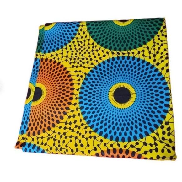African Print Fabric, Nsubra Record Print - 6 yards - Picture 2 of 3